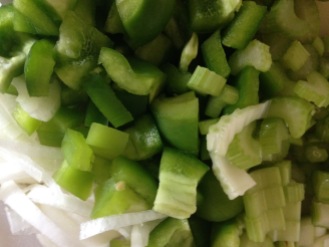 Celery, onion and green pepper